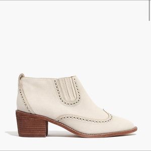 White Suede Madewell Grayson Boots in size 9.